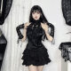 XS24216 Summer 2024 New Style Street Style All-match Gothic Pleated Rose Strap Cobweb Bow Tie Top for Women