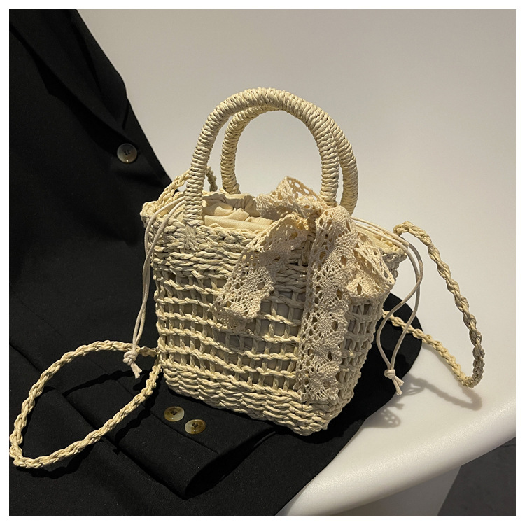 Geflochtene Strohtasche Für Den Sommer Am Strand Und Urlaub_voghion.com