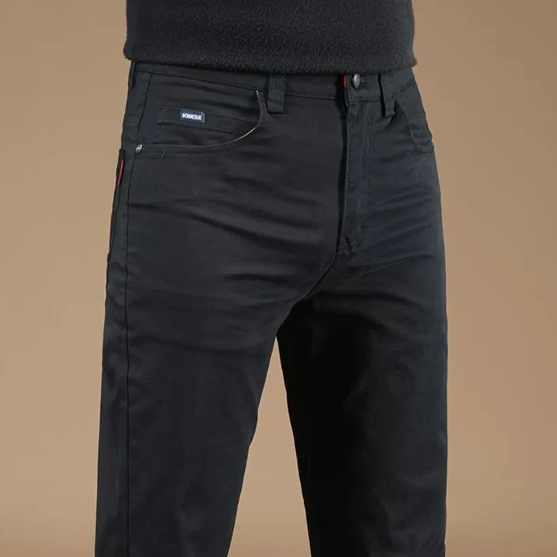 Высококачественные хлопчатобумажные повседневные длинные брюки мужские прямые стройные 2024 весна и осень новые деловые брюки