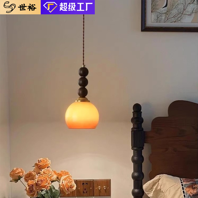 Ретро стеклянная люстра для кровати для гостиной, барный светильник, в американском стиле