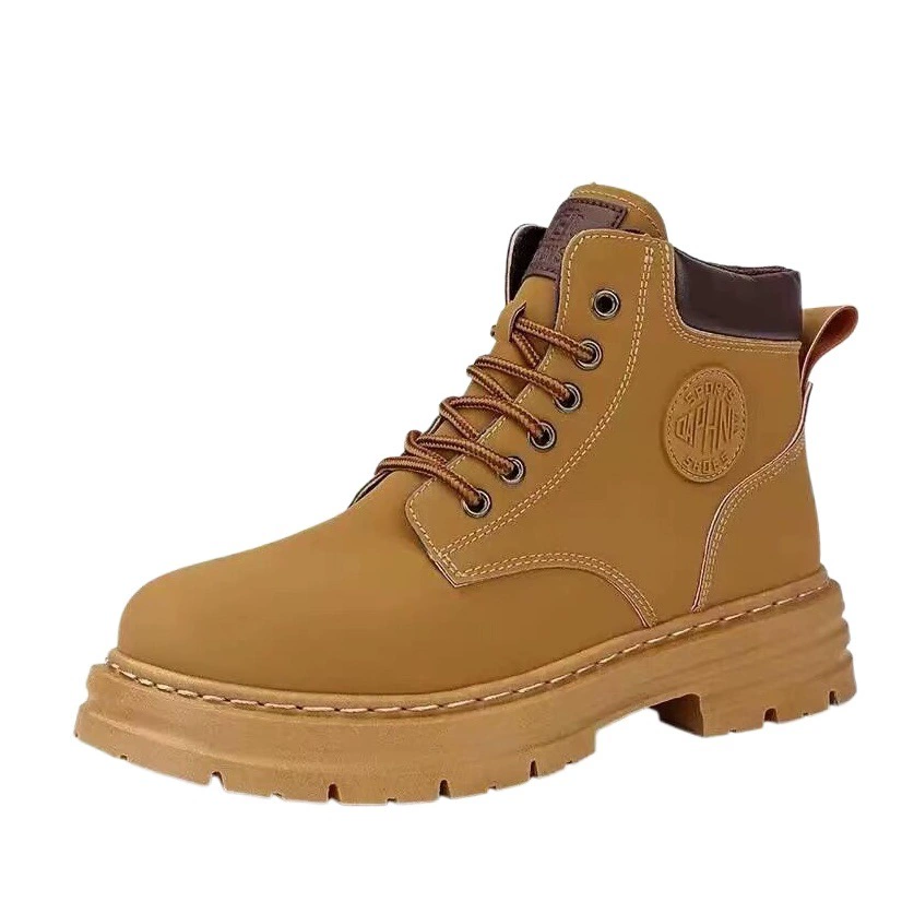 Зимние Ботинки Martin на флисовой подкладке, мужская обувь, новые высокие рабочие туфли, мужские Модные подходящие ко всему толстые теплые хлопковые туфли на толстой подошве