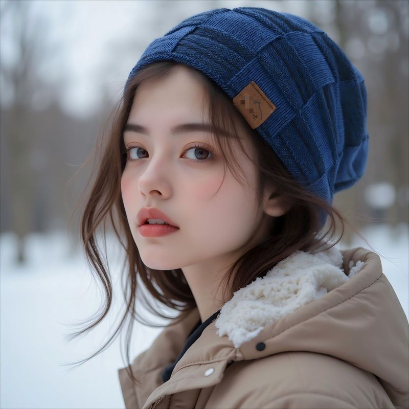 秋冬加绒混色百搭毛线针织帽保暖时尚套头帽欧美冬季女帽跨境|undefined