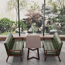 复古酒吧清吧奶茶店咖啡厅桌椅组合餐厅卡座沙发洽谈酒馆商用休闲