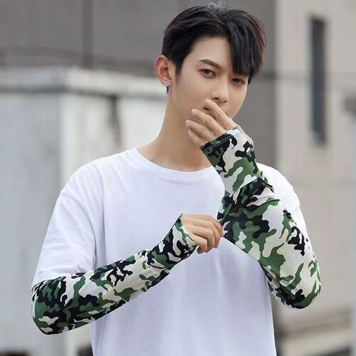 Sun protection sleeve for men, summer breathable camo fishing gloves, driving, anti-ultraviolet thin outdoor sports ice sleeves