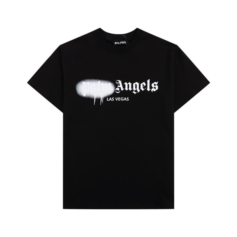 Palm Angels Heart-Dissolving Graffiti Lettering Unisex T-Shirt Loose Round Neck Short Sleeve Summer