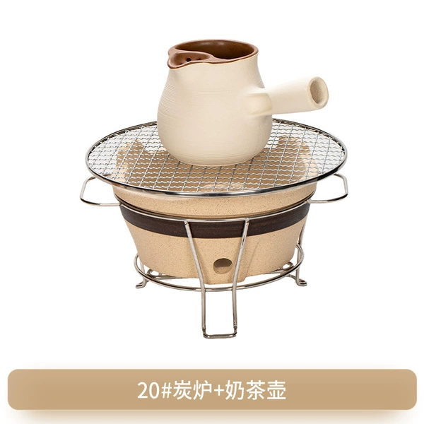 20# charcoal stove + interior antique milk tea pot + shelf + net