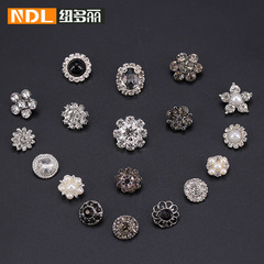 Factory Mink Coat Diamond Button Cashmere Pearl Metal Button Women's Shirt Button Shirt Small Diamond Button Wholesale 