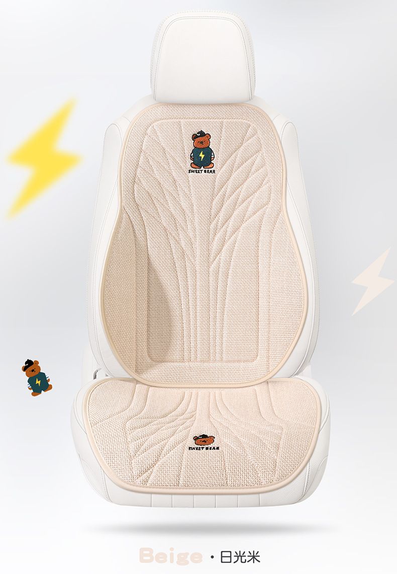Car Seat Cushion, Suitable for All Seasons, Light Luxury and High-End Feel, Single Driver's Seat Cushion Cover, Cartoon Design