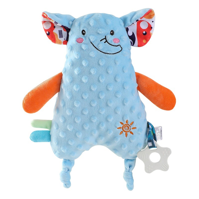Bebé juguetes bebé calmante para dormir muñeca de peluche con mordedor puede entrar frijol terciopelo calmante toalla saliva toalla