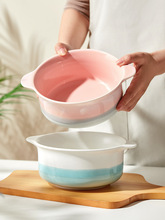 PHZ0批发汤碗面碗双耳陶瓷大沙拉碗7寸防烫螺蛳粉专用过桥米线装