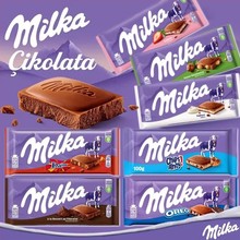 德國進口MILKA妙卡榛果仁巧克力黑巧氣泡牛奶夾心巧克力排塊零食