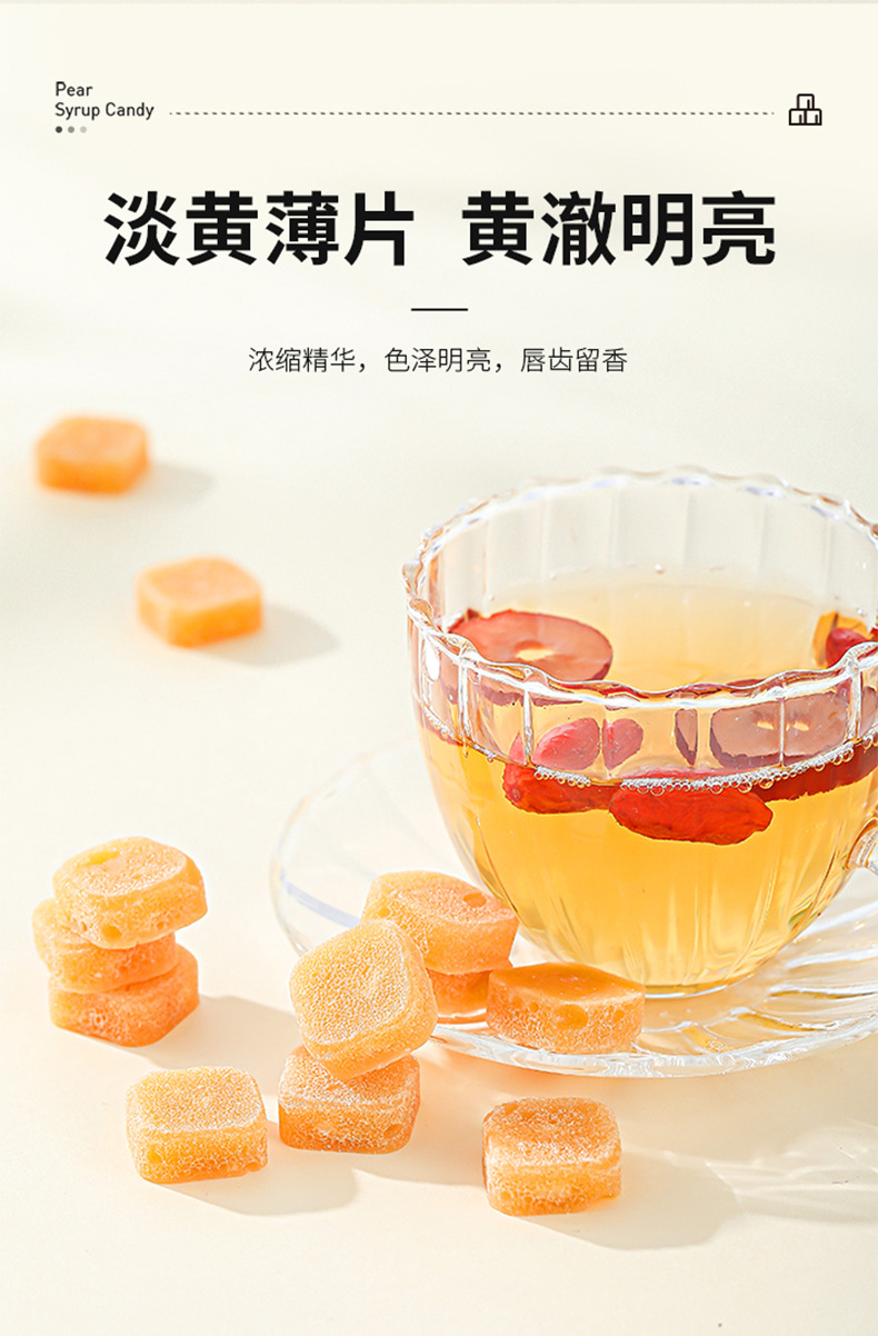 Pear Paste Candy with Mint 250g Jar Ready to Eat Office Snack in use
