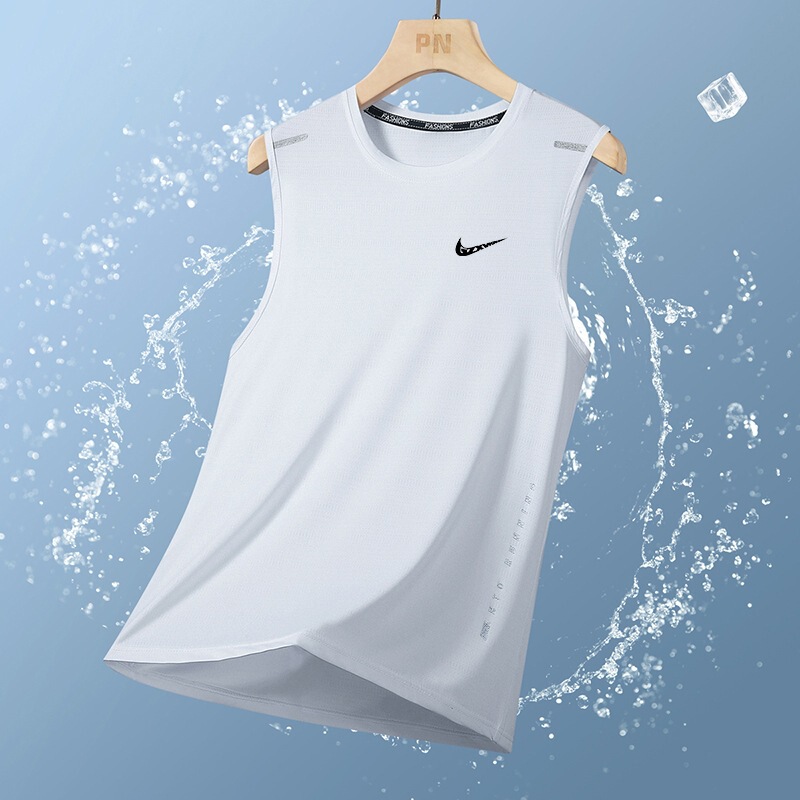 2026 New Summer T-Shirt for Men, Ice Silk Quick-Dry Short-Sleeve Men's Ice Silk Sleeveless T-Shirt, Men's Ice Silk Quick-Dry
