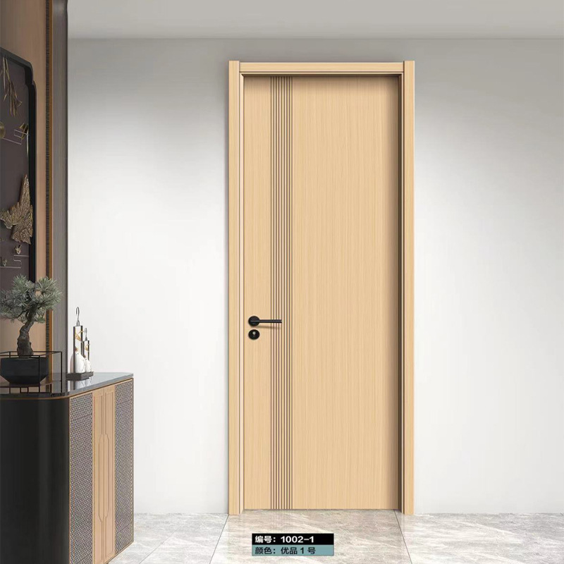 Puerta de madera sólida Puerta de escuela Puerta de oficina Puerta ecológica in situ Puerta de madera sin pintura Invisible cero grado Puerta de madera sin pintura image 1