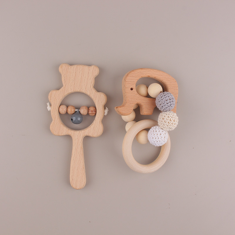 Amigo del medio ambiente pulsera animal de beech molar juguetes de silicona perlas de beech goma campana