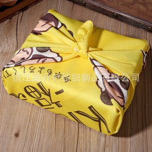 Foreign trade factory cross-border export bulk order yellow printed package leather gift wrapping cloth with map customization