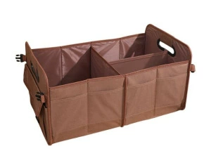 Car Trunk Storage Box Car storage bag/box - upgraded-material-oxford-cloth-multifunctional-storage-box-coffee-color
