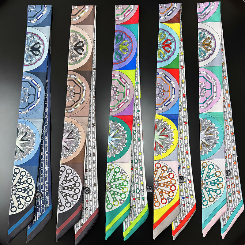 Bufanda de seda, tira larga, punta de lazo de alta calidad, cinturón de cinta para el cabello, cinturón de cinta, bufanda, corbata, bolsa de toalla de seda, cinturón de envoltura