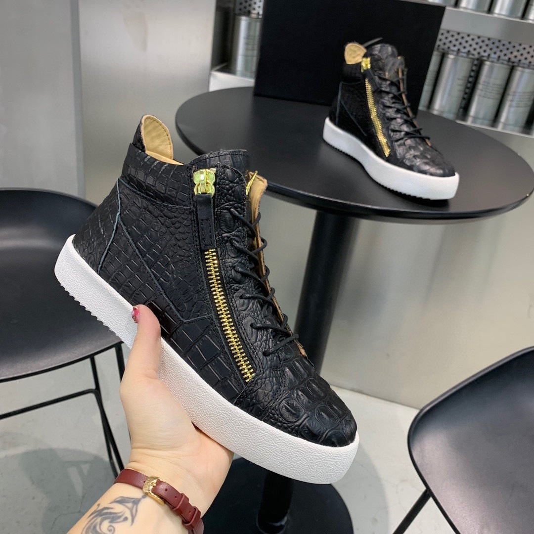 Autumn and Winter Mid-Top Cowhide Comfortable Hairstylist Casual Sneakers Side Zipper Versatile Trendy Brand Lace-Up Genuine Leather Short Boots for Men
