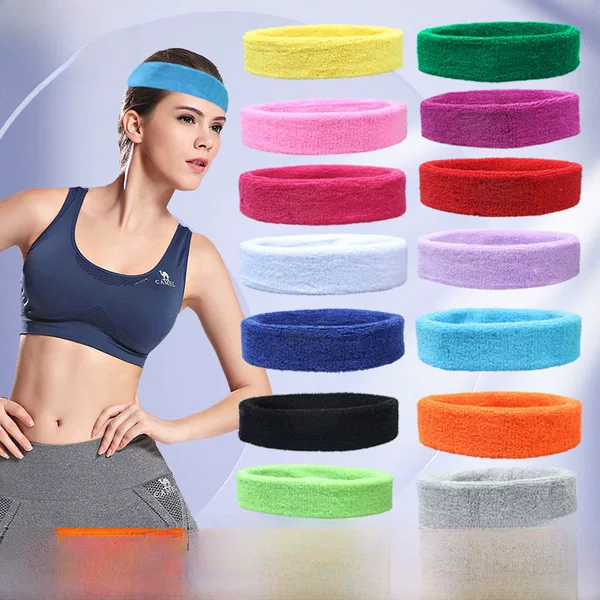 Sports Headband, Polyester-Cotton Towel, Anti-Sweat Headband, Sweat-Absorbing Running Sweatband, Wristband, Fitness Basketball Headband, Protective Gear