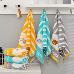 卡通格子字母山茶花毛巾色織提花100g吸水情侶洗臉巾成人情侶厚實