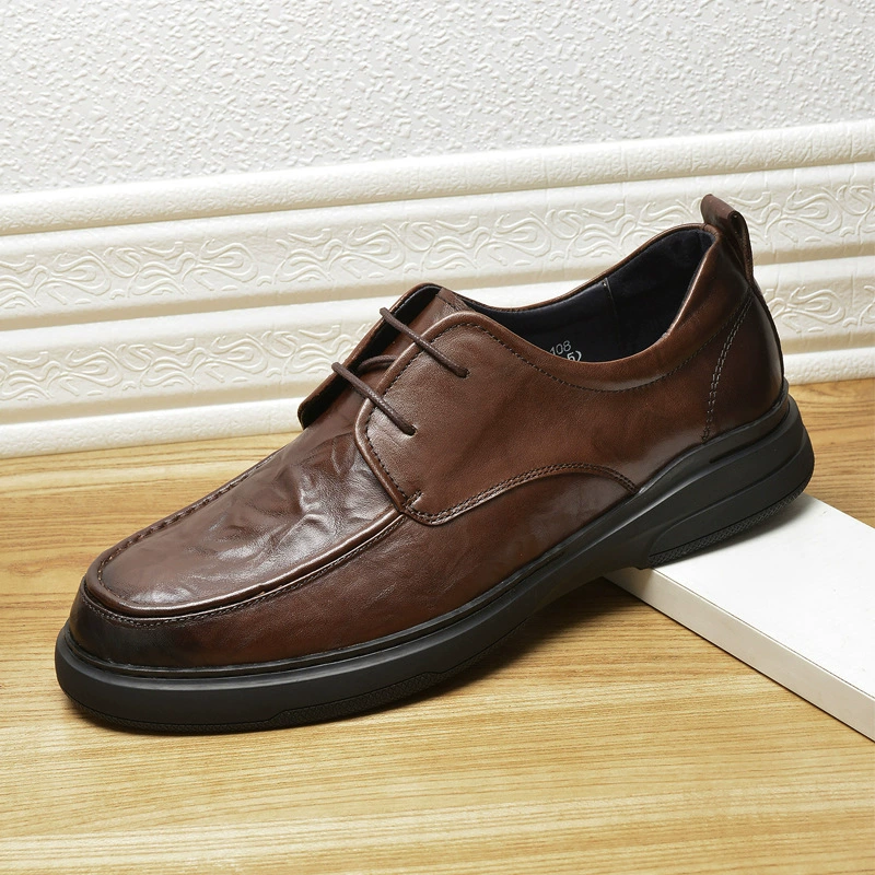 Мужские туфли из натуральной кожи, распродажа, осенние, деловые повседневные кожаные туфли, мужские низкие дышащие нескользящие износостойкие рабочие туфли на толстой подошве