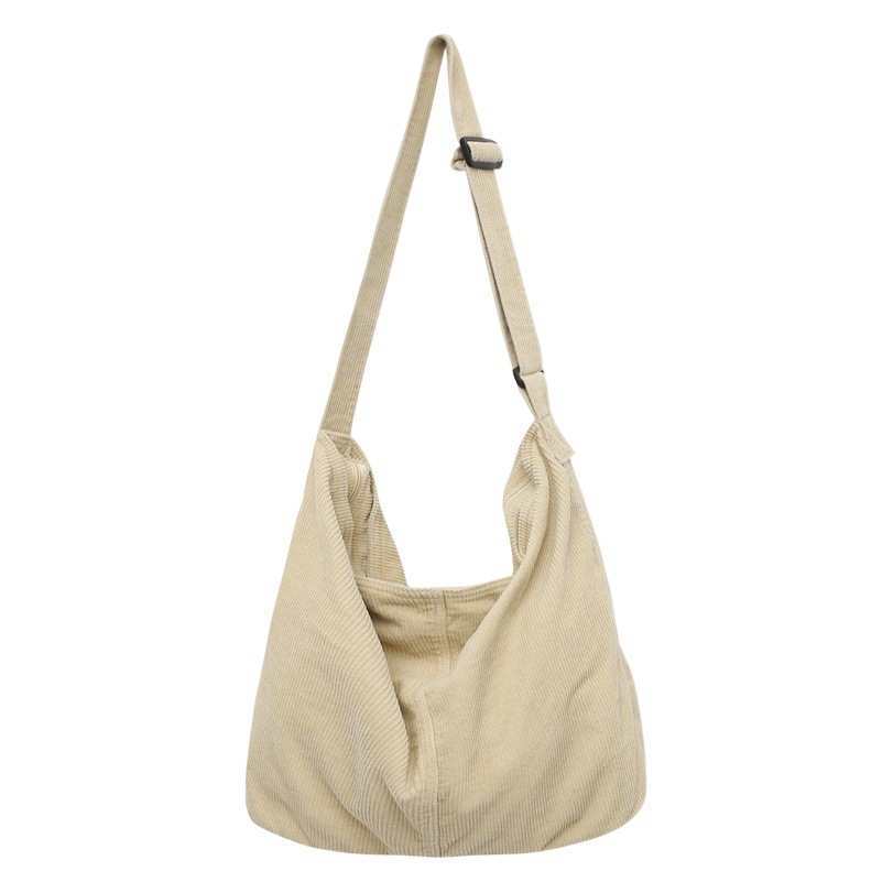 Corduroy shoulder bag messenger bag large capacity casual simple bag handmade lazy style women's bag