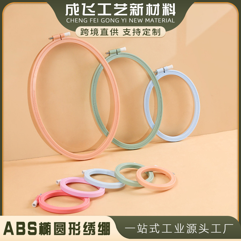 Factory Direct New Morandi ABS Oval cross stitch embroidery stretch export creative gift photo frame