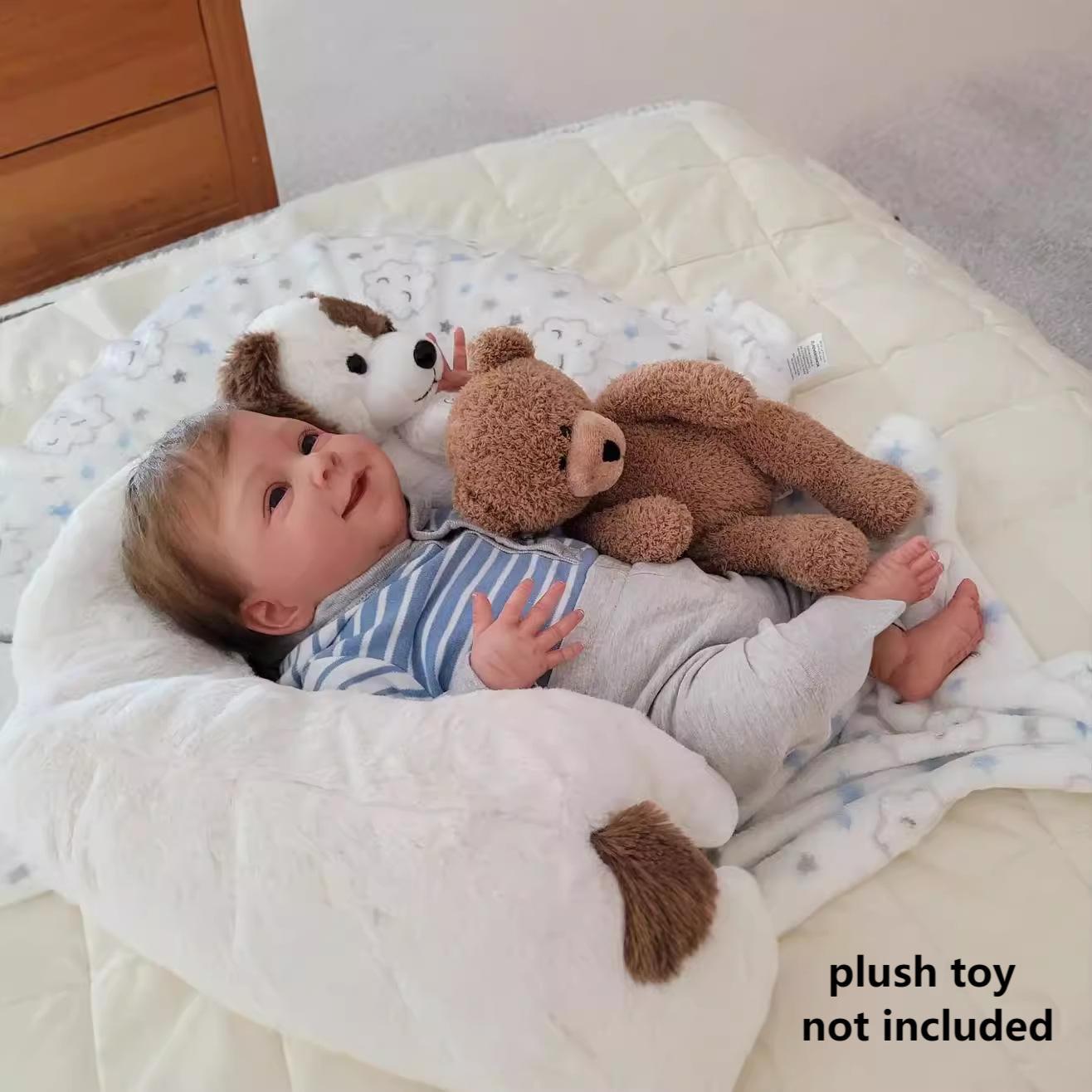 19 pulgadas azul rayas gris traje de pantalón sebastian simulación renacimiento muñeca para niños regalos de vacaciones