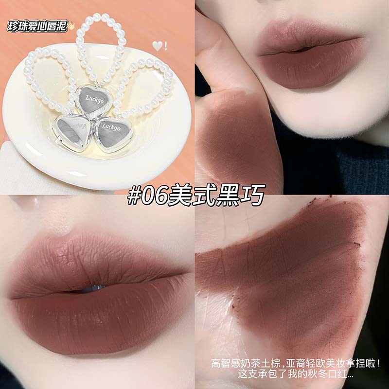 LUCKGO Crystal Love Lips Frost Soft Mist Matte Lip Density Color Transfronterizing Natural image 12