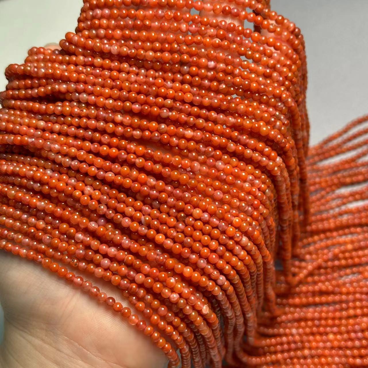 raw ore natural ice floating south red agate beads flame red cherry red 3mm small rice-shaped beads diy tassel bracelet tail beads spacer beads