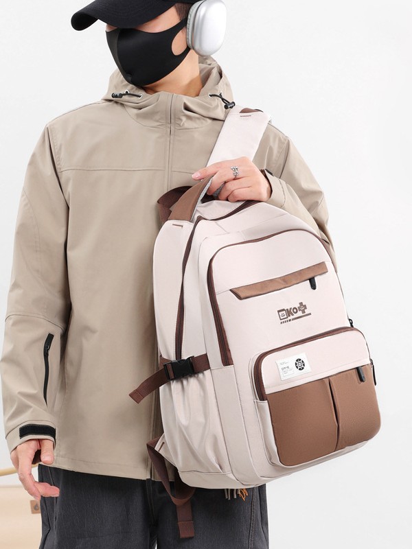 Nueva moda moda de escuela secundaria, mochila universitaria para hombres y mujeres impermeable, mochila ligera de tela Oxford de gran capacidad