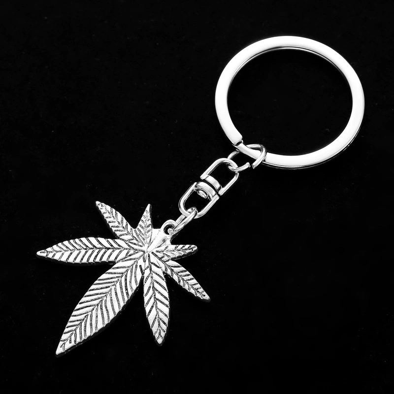 Ключодерже́т Maple Leaf Pendant, мужской креативный металлой брелок, аксессуар серебристого тона