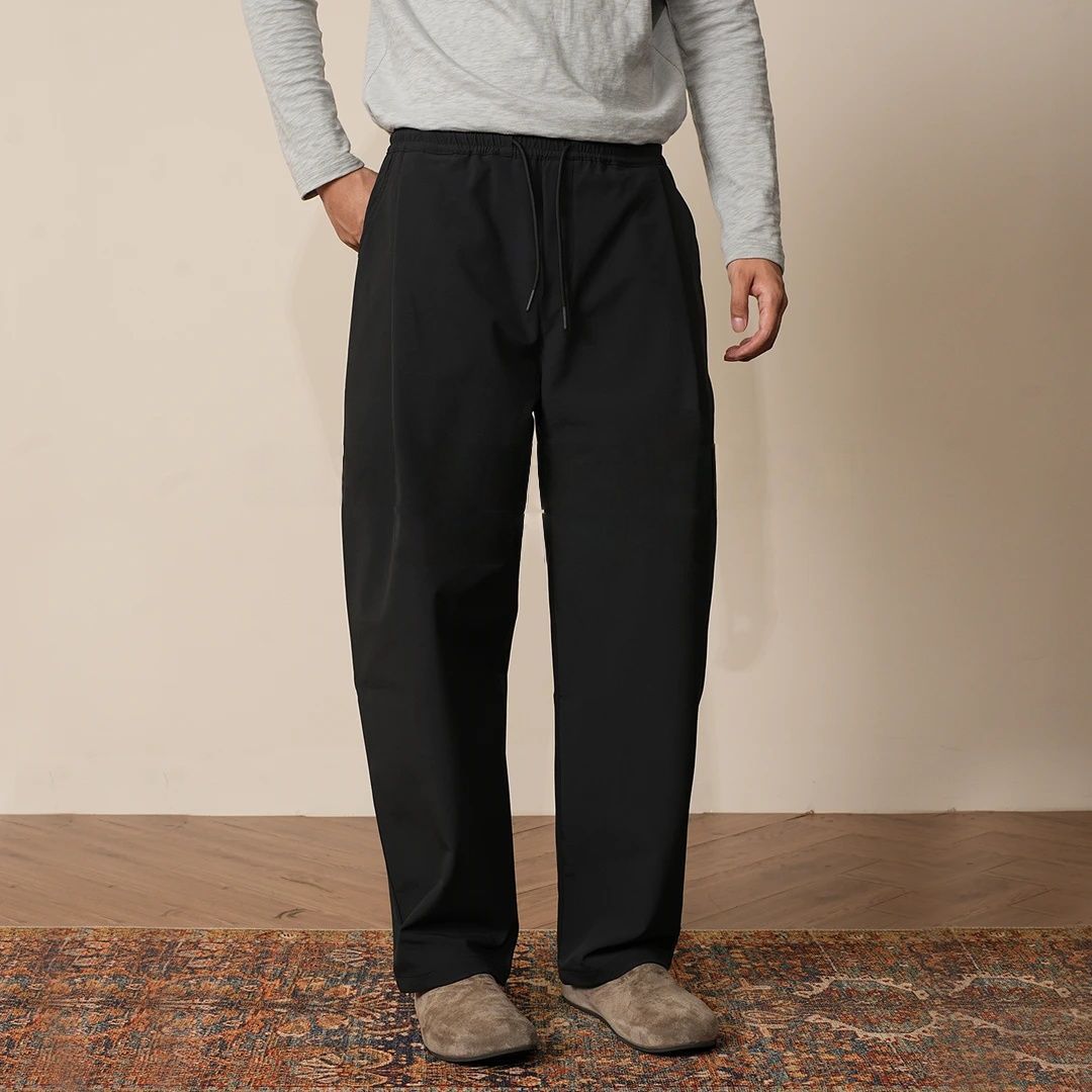 Autumn and Winter New Men's Elastic Simple Thickened Dress Pants Casual Trousers Trendy Fashion Comfortable Versatile Wide-Leg Pants