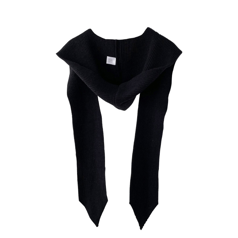 Nuevo estilo coreano de color sólido agudo esquina encapuchado pequeño chal de oficina sala de aire acondicionado delgado cuello exterior pequeño hombro