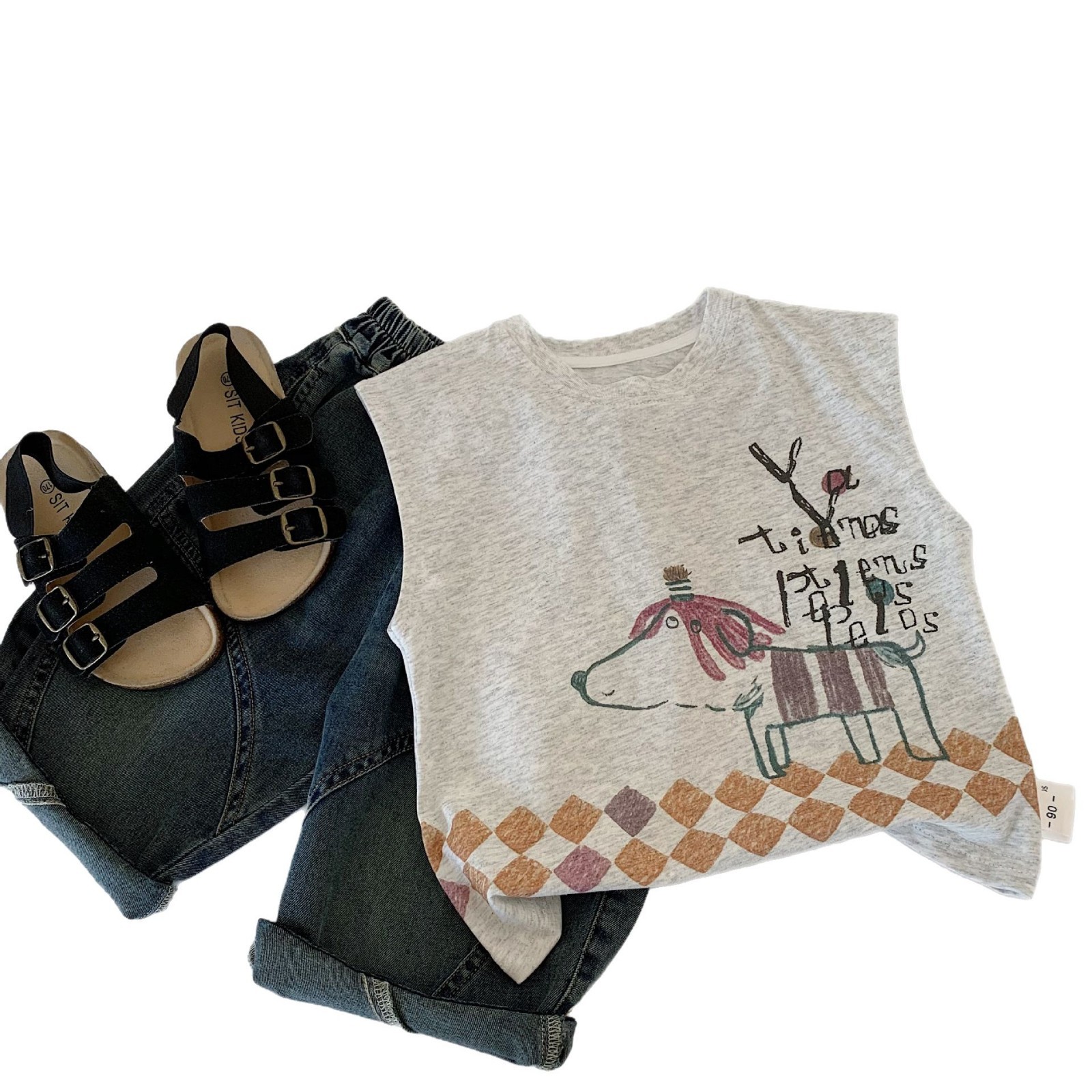 Mai Bao Chaleco de algodón para niños Ropa de verano Ropa para niños Niños con camisetas sin mangas Estilo fino de verano Tendencia de verano