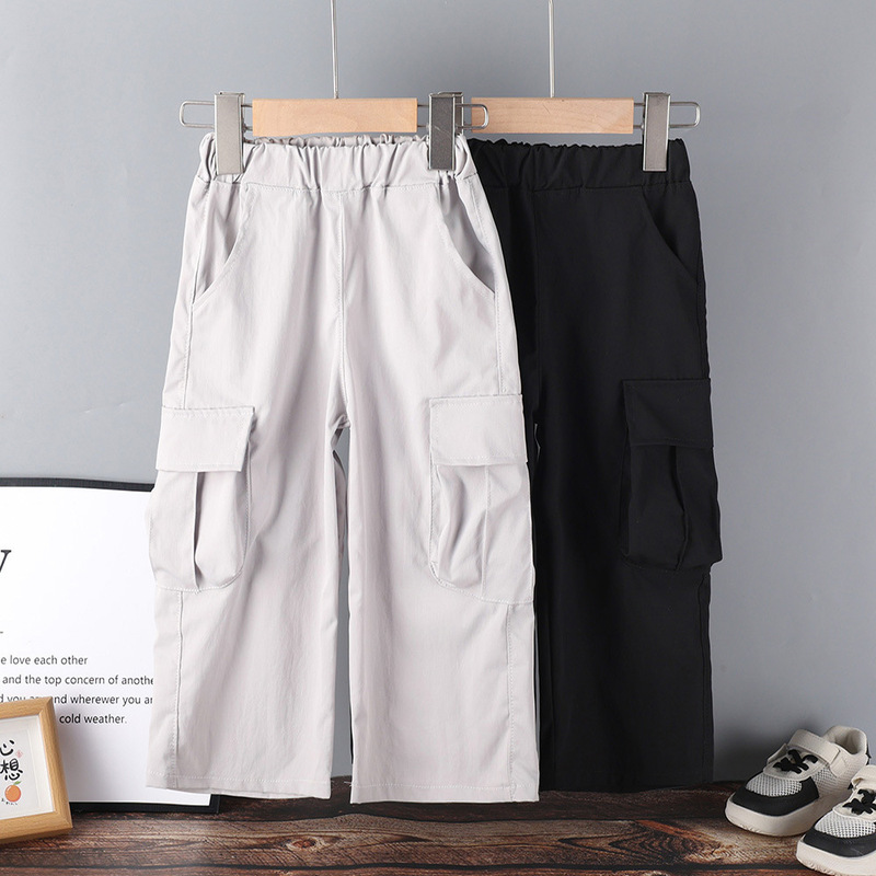 Boys' and Girls' Pants Autumn New Cargo Pants 2026 New Children's Casual Korean Style Outerwear Long Pants for Older Kids