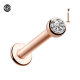 2-4mm drill G23 titanium alloy gold rose gold lip nail set with drill bowl earring internal thread earbone rigid nose