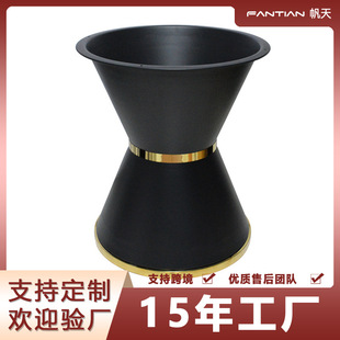 Factory wholesale rock plate table feet metal table legs black round with marble iron table base cone barrel