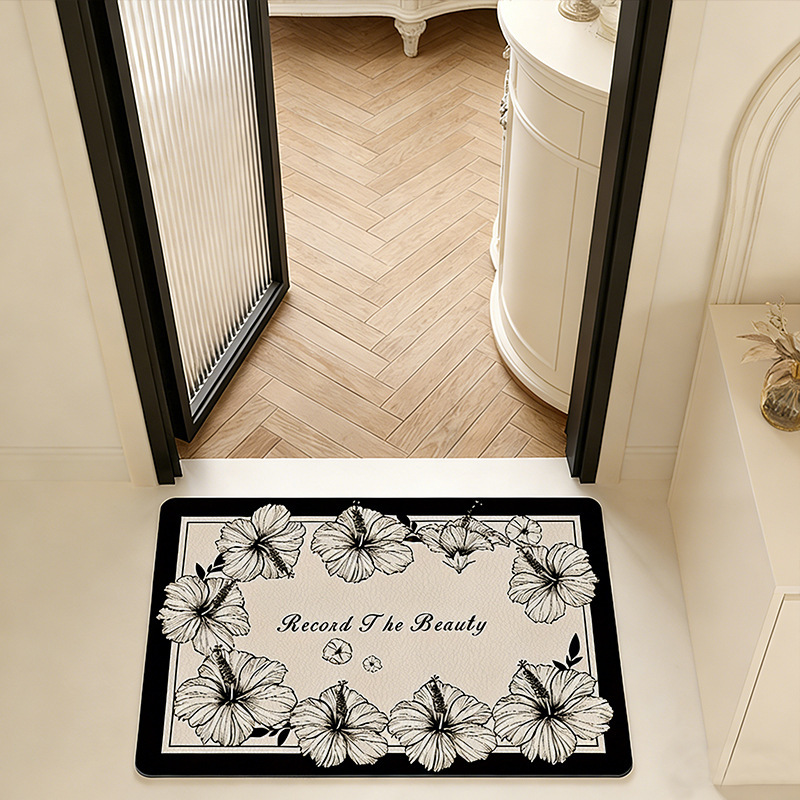 Light Luxury Style Diatomaceous Earth Cuttable Water-Absorbing Leather Floor Mat, Freely Adaptable Size Non-Slip Mat for Kitchen and Bathroom Light Luxury Style Diatomaceous Earth Cuttable Water-Absorbing Leather Floor Mat, Freely Adaptable Size Non-Slip Mat for Kitchen and Bathroom