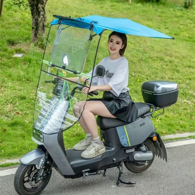 foldable and retractable sunshade – Elektromobil üçün ön şüşə çətiri (günlük) - anti-theft-3-second-quick-folding-front-opening-window-blue-car-rearview-mirror-available-includes-right-hand-thread-heightening-screws
