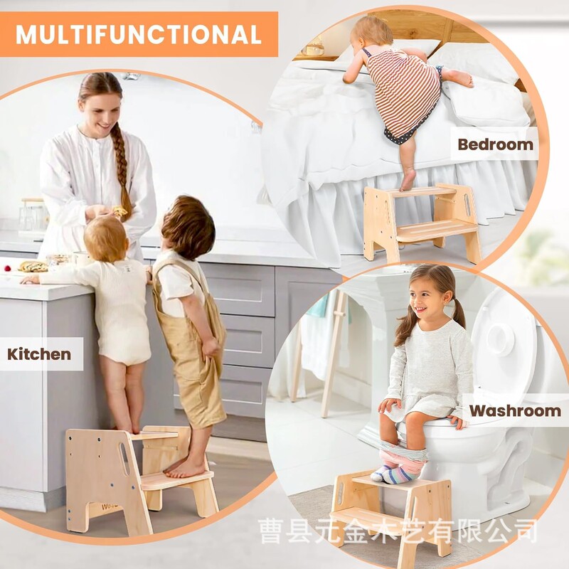 無垢材フットスツール、子供用学習タワー、キッチン立ちスツール、バスルーム洗面所スツール、ポータブルフットスツール|undefined