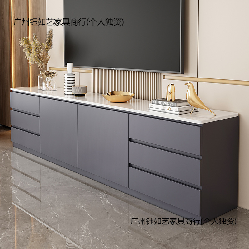 实木电视柜客厅落地岩板轻奢电视机柜家用高柜岩板一体全屋家具柜|undefined
