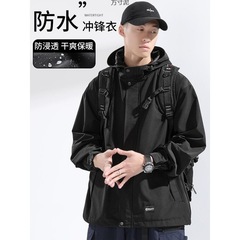 衝鋒衣外套男秋季三合一夾克防風大碼春秋棉服冬季加絨加厚潮批發