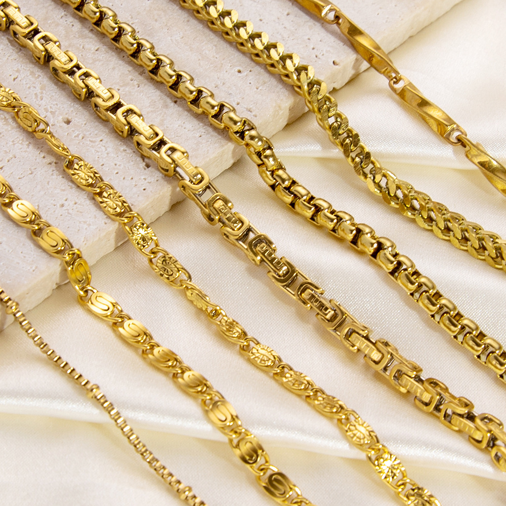 PVD Coated NEW IN HOME DECOR Solid Color 304 Stainless Steel Retro Waterproof Non Tarnish 304 Lab Created Gemstones display picture 2