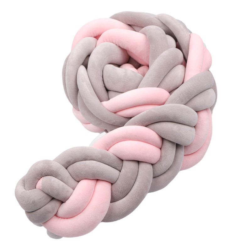 Cama de bebé tela cama cerca bolsa suave seis hebras trenzadas alta trenzada antichoque barrera de bebé grado madre