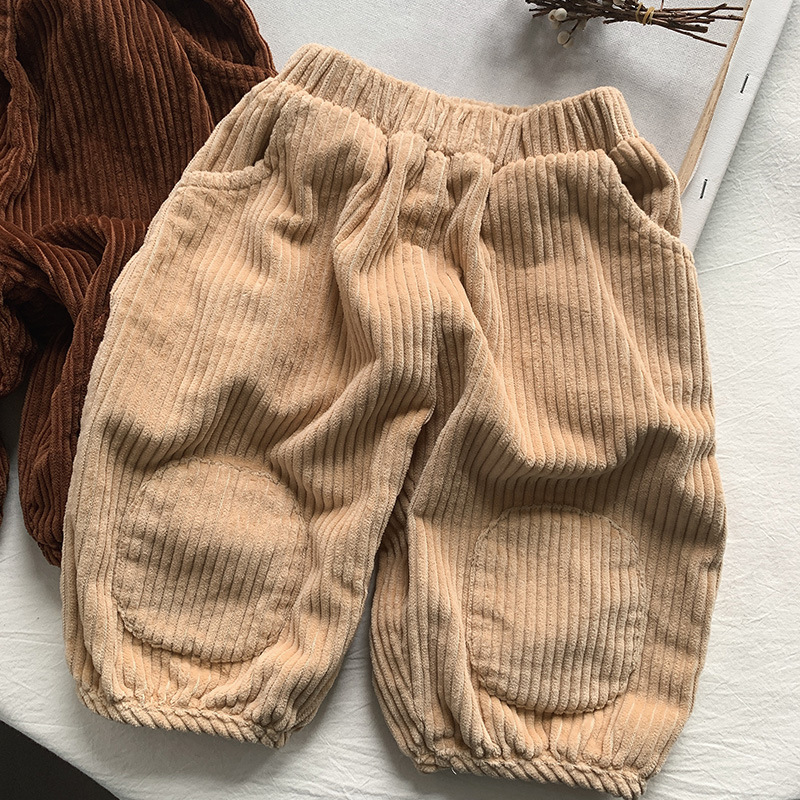 Pantalones de Pana Holgados para Niño de Pana de Algodón Largo al Tobillo para Primavera y Otoño