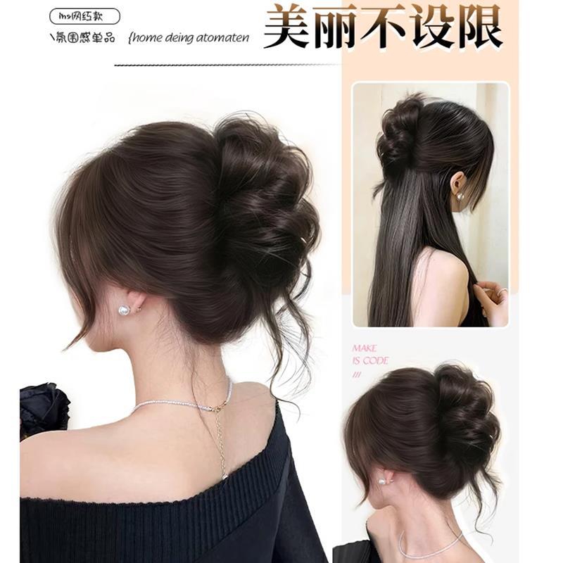 Peluca de cabeza de bola, clip de agarre, cabeza de capullo de flor de oro, artefacto de cabello de disco de temperamento, red de simulación para el cabello, cabeza alta roja, horquilla china