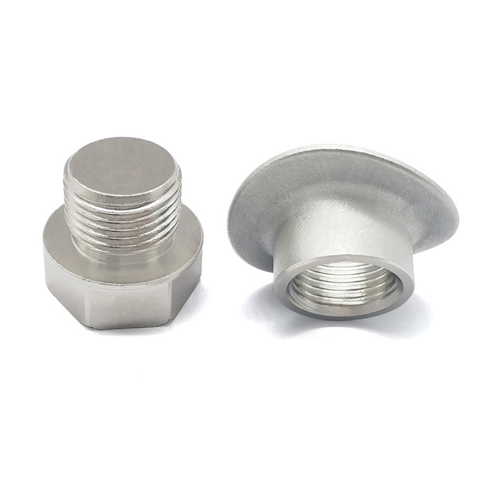 Automotriz M18 * 1.5 Tipo de tapa de detector Junta de soldadura Adaptador de tubo de escape Tuerca de acero inoxidable Tapón de rosca niquelado de hierro