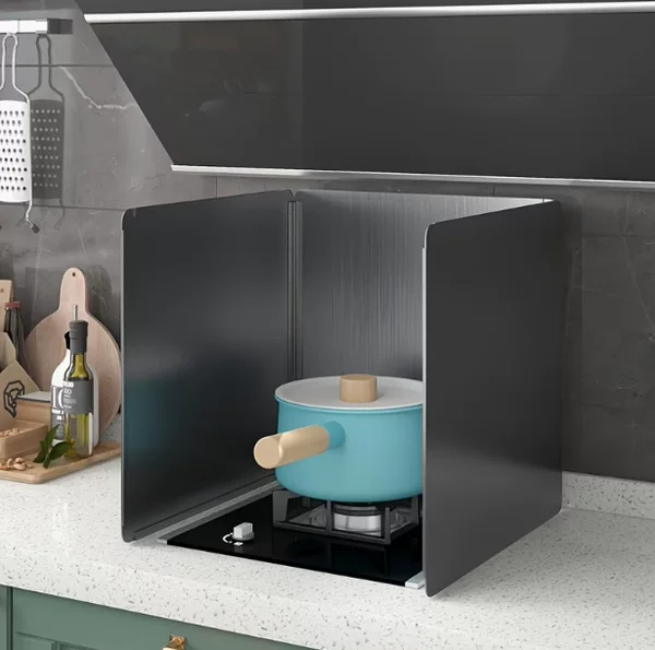 Cross-border stainless steel oil-proof partition, thickened and high-temperature resistant, for gas stoves, easy-to-clean oil-blocking board for kitchen